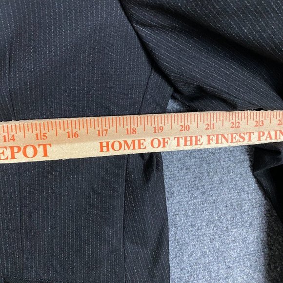 Zara Blazer Men's Size 42 Striped Black Polyester Blend 2 Buttons Formal - Picture 4 of 10